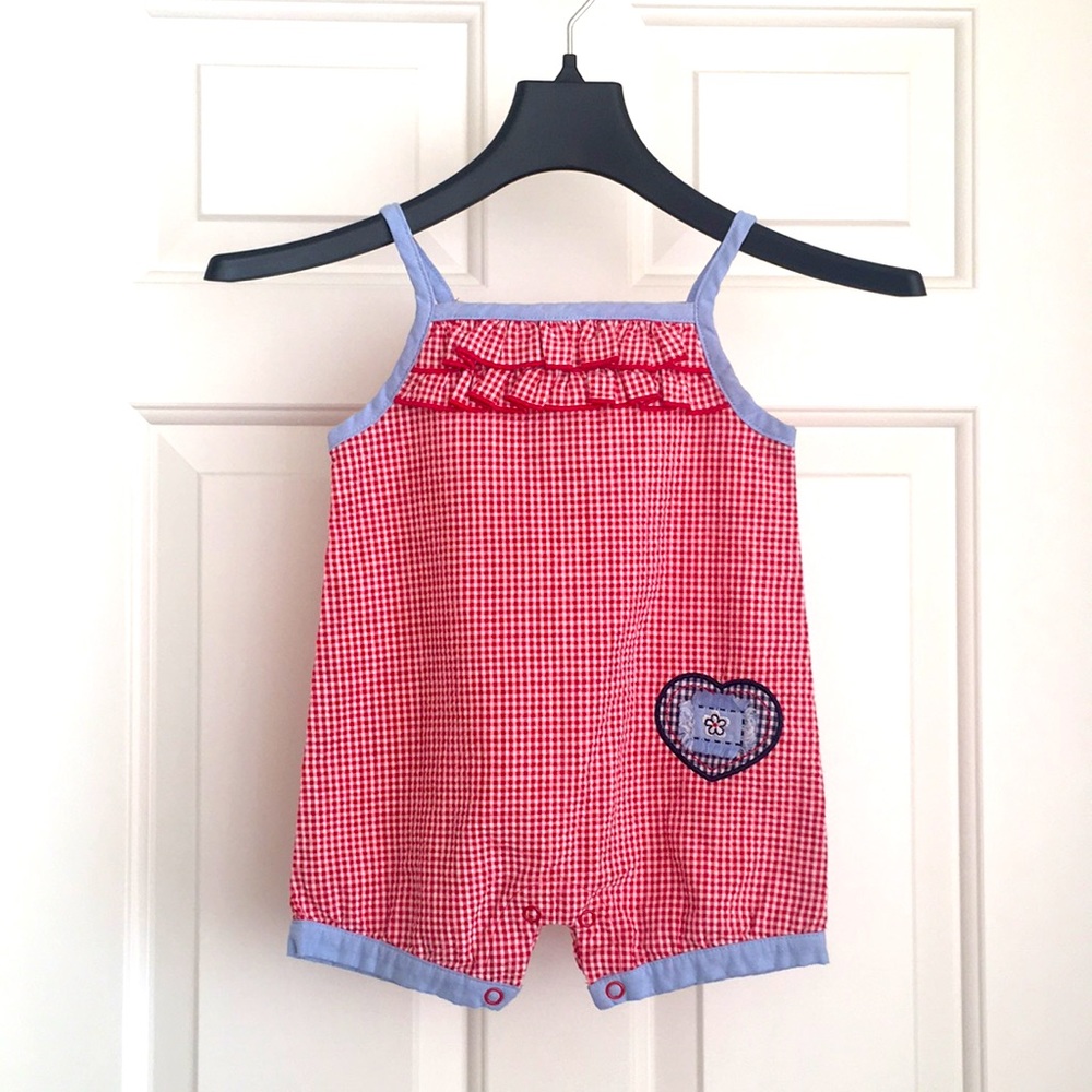 Simply Basic Dress 12 Months Red Checkered Frills Blue Hemline Perfect for Fall